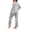 image:imagePrinStory Womens Pajama Sets Long Pjs Soft Lounge Sets  Long Sleeve Top and Pants No Pockets Breathable and Stretchy Fabric Ladies 2 Piece Pajamas Soft SleepwearFpgray Stripe Cat