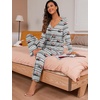 image:imagePrinStory Womens Pajama Sets Long Pjs Soft Lounge Sets  Long Sleeve Top and Pants No Pockets Breathable and Stretchy Fabric Ladies 2 Piece Pajamas Soft SleepwearFpgray Stripe Cat