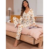 image:imagePrinStory Womens Pajama Sets Long Pjs Soft Lounge Sets  Long Sleeve Top and Pants No Pockets Breathable and Stretchy Fabric Ladies 2 Piece Pajamas Soft SleepwearFpwhite Sketch Rose