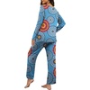 image:imagePrinStory Womens Pajama Sets Long Pjs Soft Lounge Sets  Long Sleeve Top and Pants No Pockets Breathable and Stretchy Fabric Ladies 2 Piece Pajamas Soft SleepwearFpmix Blue