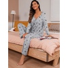 image:imagePrinStory Womens Pajama Sets Long Pjs Soft Lounge Sets  Long Sleeve Top and Pants No Pockets Breathable and Stretchy Fabric Ladies 2 Piece Pajamas Soft SleepwearBlack Star Gray
