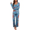 image:imagePrinStory Womens Pajama Sets Long Pjs Soft Lounge Sets  Long Sleeve Top and Pants No Pockets Breathable and Stretchy Fabric Ladies 2 Piece Pajamas Soft SleepwearFpmix Blue