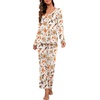 image:imagePrinStory Womens Pajama Sets Long Pjs Soft Lounge Sets  Long Sleeve Top and Pants No Pockets Breathable and Stretchy Fabric Ladies 2 Piece Pajamas Soft SleepwearFpwhite Sketch Rose