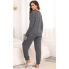image:imagePrinStory Womens Pajama Sets Loose Pjs 2 Piece Lounge Set  Long Sleeve Top and Pants with Pockets Warmth Stretchy and Butterysoft Fabric Winter Pajamas Warm SleepwearDark Gray