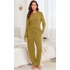 image:imagePrinStory Womens Pajama Sets Loose Pjs 2 Piece Lounge Set  Long Sleeve Top and Pants with Pockets Warmth Stretchy and Butterysoft Fabric Winter Pajamas Warm SleepwearYellow