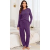image:imagePrinStory Womens Pajama Sets Loose Pjs 2 Piece Lounge Set  Long Sleeve Top and Pants with Pockets Warmth Stretchy and Butterysoft Fabric Winter Pajamas Warm SleepwearPurple