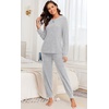 image:imagePrinStory Womens Pajama Sets Loose Pjs 2 Piece Lounge Set  Long Sleeve Top and Pants with Pockets Warmth Stretchy and Butterysoft Fabric Winter Pajamas Warm SleepwearLight Gray