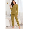 image:imagePrinStory Womens Pajama Sets Loose Pjs 2 Piece Lounge Set  Long Sleeve Top and Pants with Pockets Warmth Stretchy and Butterysoft Fabric Winter Pajamas Warm SleepwearYellow