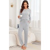 image:imagePrinStory Womens Pajama Sets Loose Pjs 2 Piece Lounge Set  Long Sleeve Top and Pants with Pockets Warmth Stretchy and Butterysoft Fabric Winter Pajamas Warm SleepwearLight Gray