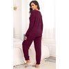 image:imagePrinStory Womens Pajama Sets Loose Pjs 2 Piece Lounge Set  Long Sleeve Top and Pants with Pockets Warmth Stretchy and Butterysoft Fabric Winter Pajamas Warm SleepwearWine Red