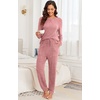 image:imagePrinStory Womens Pajama Sets Loose Pjs 2 Piece Lounge Set  Long Sleeve Top and Pants with Pockets Warmth Stretchy and Butterysoft Fabric Winter Pajamas Warm SleepwearPink