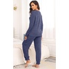 image:imagePrinStory Womens Pajama Sets Loose Pjs 2 Piece Lounge Set  Long Sleeve Top and Pants with Pockets Warmth Stretchy and Butterysoft Fabric Winter Pajamas Warm SleepwearNavy Blue