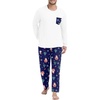 image:imagePrinStory Mens Pajama Sets Loungewear Sleepwear Pjs Lightweight Long Sleeve Shirts and Bottoms Soft Comfy Sleep Sets S4XLBlue Santa