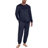 image:imagePrinStory Mens Pajamas Set Fleece Pjs Long Sleeve Soft Sleepwear S2XL  Winter Pjs2 Piece Fluffy LoungewearTop and PantsPlush Warm Sleep SetsPocketsNavy Blue