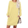image:imagePrinStory Womens Casual Sweater Dresses Fall Winter Crewneck Loose Fit Pullover Tunic Dress with Side Pockets for Work S4XLA20butter Yellow