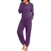image:imagePrinStory Womens Pajama Sets Loose Pjs 2 Piece Lounge Set  Long Sleeve Top and Pants with Pockets Warmth Stretchy and Butterysoft Fabric Winter Pajamas Warm SleepwearPurple