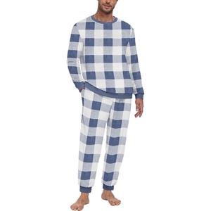 image:imagePrinStory Mens Pajamas Set Fleece Pjs Long Sleeve Soft Sleepwear S2XL  Winter Pjs2 Piece Fluffy LoungewearTop and PantsPlush Warm Sleep SetsPocketsDark Blue Plaid