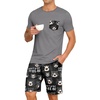 image:imagePrinStory Mens Pajamas Set Short Sleeve Pjs Sets S3XLBlack Bear Gray