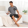 image:imagePrinStory Mens Pajamas Set Short Sleeve Pjs Sets S3XLBlack Bear Gray