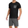 image:imagePrinStory Mens Pajamas Set Short Sleeve Pjs Sets S3XLBlack Dark Gray