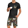 image:imagePrinStory Mens Pajamas Set Short Sleeve Pjs Sets S3XLBlack Sloth Black