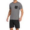 image:imagePrinStory Mens Pajamas Set Short Sleeve Pjs Sets S3XLDark Gray Black
