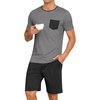 image:imagePrinStory Mens Pajamas Set Short Sleeve Pjs Sets S3XLDark Gray Black