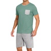 image:imagePrinStory Mens Pajamas Set Short Sleeve Pjs Sets S3XLHaze Blue Light Gray