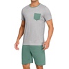 image:imagePrinStory Mens Pajamas Set Short Sleeve Pjs Sets S3XLLight Gray Blue