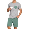 image:imagePrinStory Mens Pajamas Set Short Sleeve Pjs Sets S3XLLight Gray Blue