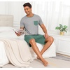 image:imagePrinStory Mens Pajamas Set Short Sleeve Pjs Sets S3XLLight Gray Blue