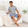 image:imagePrinStory Mens Pajamas Set Short Sleeve Pjs Sets S3XLLight Gray Sky Blue