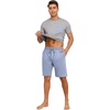 image:imagePrinStory Mens Pajamas Set Short Sleeve Pjs Sets S3XLLight Gray Sky Blue