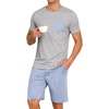 image:imagePrinStory Mens Pajamas Set Short Sleeve Pjs Sets S3XLLight Gray Sky Blue