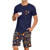 image:imagePrinStory Mens Pajamas Set Short Sleeve Pjs Sets S3XLNavy Blue Chocolate