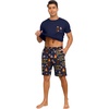 image:imagePrinStory Mens Pajamas Set Short Sleeve Pjs Sets S3XLNavy Blue Chocolate