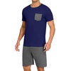 image:imagePrinStory Mens Pajamas Set Short Sleeve Pjs Sets S3XLNavy Blue Dark Gray