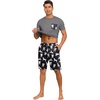 image:imagePrinStory Mens Pajamas Set Short Sleeve Pjs Sets S3XLNavy Blue Dog Gray