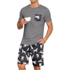 image:imagePrinStory Mens Pajamas Set Short Sleeve Pjs Sets S3XLNavy Blue Dog Gray