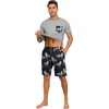 image:imagePrinStory Mens Pajamas Set Short Sleeve Pjs Sets S3XLWolf Light Gray