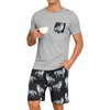 image:imagePrinStory Mens Pajamas Set Short Sleeve Pjs Sets S3XLWolf Light Gray