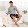 image:imagePrinStory Mens Pajamas Set Short Sleeve Pjs Sets S3XLWolf Light Gray