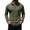 image:imagePrinStory Mens Quarter Zip Pullover Lightweight Thermal Slim Fit ShirtArmy Green