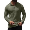 image:imagePrinStory Mens Quarter Zip Pullover Lightweight Thermal Slim Fit ShirtArmy Green