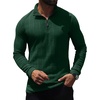image:imagePrinStory Mens Quarter Zip Pullover Lightweight Thermal Slim Fit ShirtDark Green