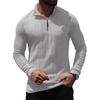 image:imagePrinStory Mens Quarter Zip Pullover Lightweight Thermal Slim Fit ShirtLight Gray