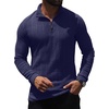 image:imagePrinStory Mens Quarter Zip Pullover Lightweight Thermal Slim Fit ShirtNavy Blue