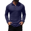 image:imagePrinStory Mens Quarter Zip Pullover Lightweight Thermal Slim Fit ShirtNavy Blue