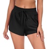 image:imagePrinStory Womens Athletic Running Shorts 3 with Zipper Pockets XSXLBlack