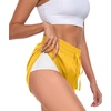 image:imagePrinStory Womens Athletic Running Shorts 3 with Zipper Pockets XSXLGolden Yellow